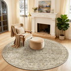 Washable Area Rugs for Living Room: 9x12 Bedroom Rug Boho Vintage Area Rug Stain Resistant Non Slip Low Pile Lightweight Soft Carpets for Dining Room Kitchen Nursery Kids Room Playroom Home Office