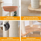 SHODMI 54" Modern Cat Tree Tower for Indoor Cats, Large & Multi-Cat Homes
