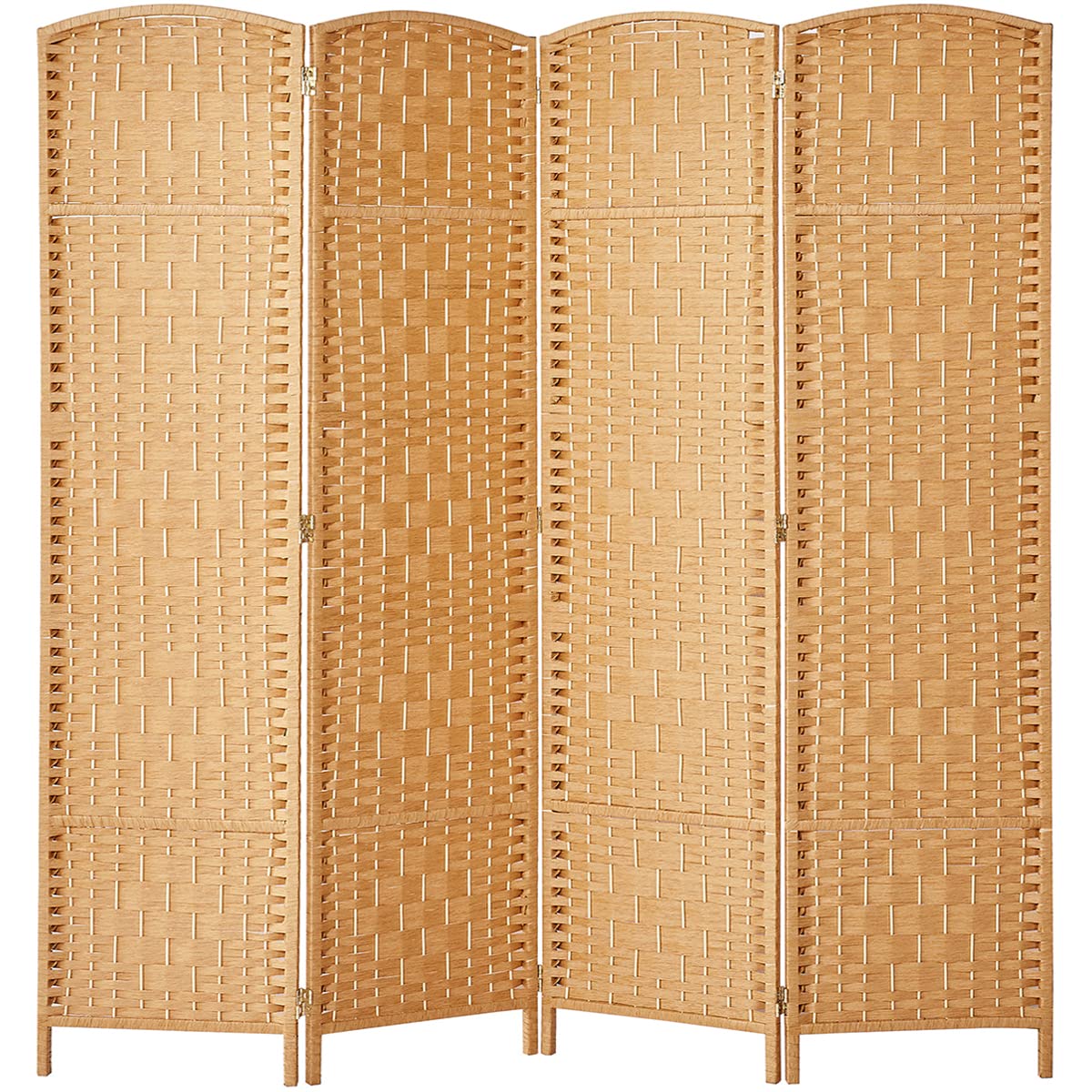 Rose Home Fashion Room Divider, 6 ft Tall Room Dividers and Folding Privacy Screens, 16in Privacy Screen 6 Panel Dark Coffee Space Temporary Wall Foldable Partition Separation