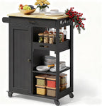 Gizoon Kitchen Island Cart with 27.6''W Solid Wood Top