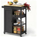 Gizoon Kitchen Island Cart with 27.6''W Solid Wood Top