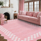 GarveeHome 5x7 Washable Area Rug Checkered Rug for Bedroom Living Room
