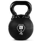 Champion Sports Rhino Kettlebell Rubber Weights, Black - Premium Strength Training Equipment - Multiple Weights