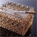 Ashtrays Fashion Crystal Ashtray Multi-function with Cover Dual-use Ashtray Household Living Room Coffee Table ash Tray(Clear)