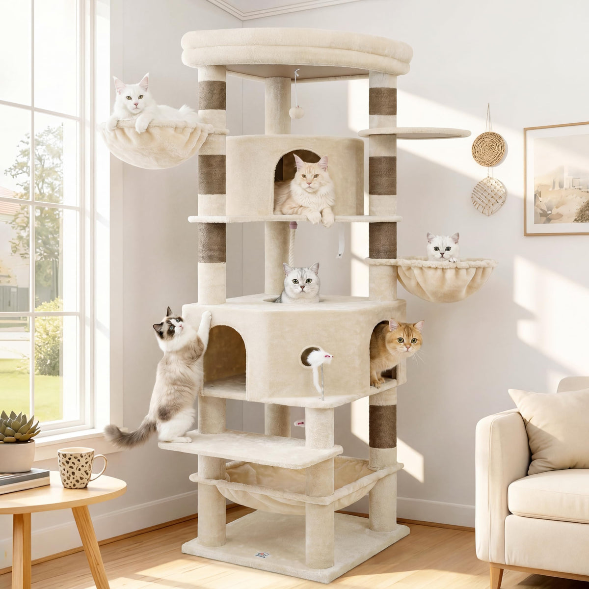 Cat Tree, 81.1" Skyward Corner Cat Tower for Large Cats VCT031W