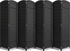 Sorbus Foldable Room Divider, Mesh Privacy Screen (6 Panel, Black)
