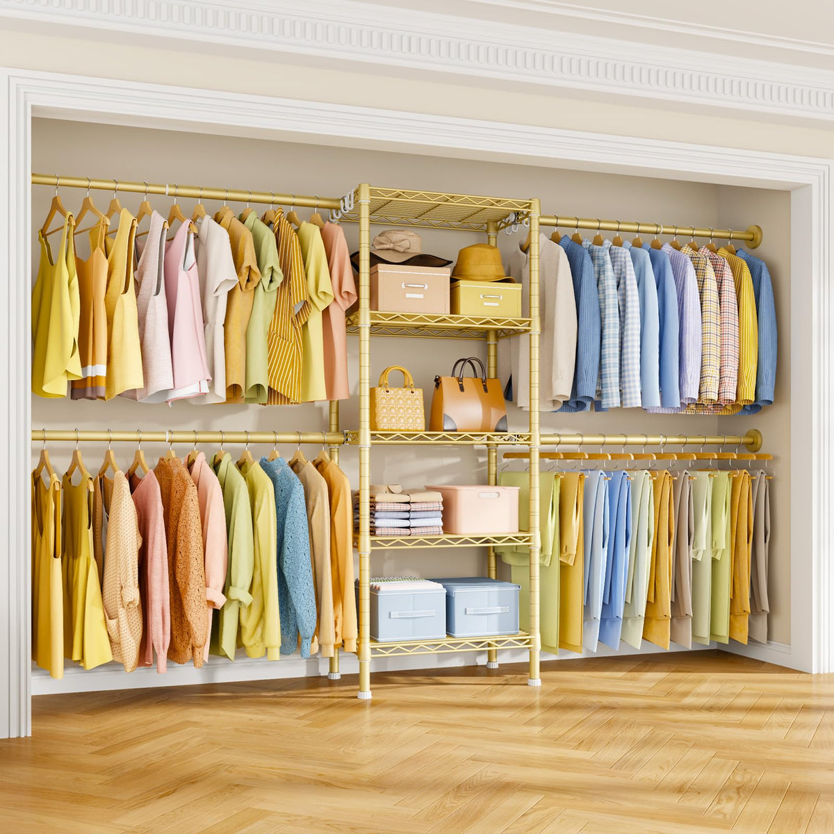 Ulif M5 Wall Mounted Clothes Garment Rack, Heavy Duty Closet Storage System