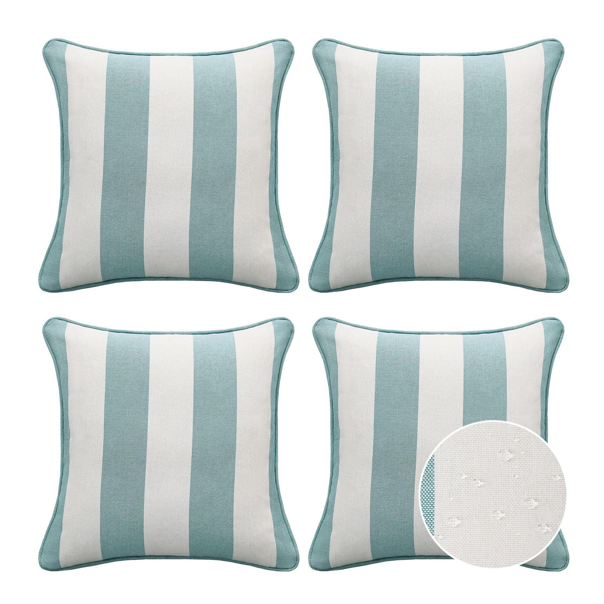 Sunbrella Decorative Outdoor Water Repellent Throw Pillows with Inserts, Set of 4, 18" x18" Pillows for Patio, Backyard, Bed, Couch, and Patio Furniture, Specrtum Pebble