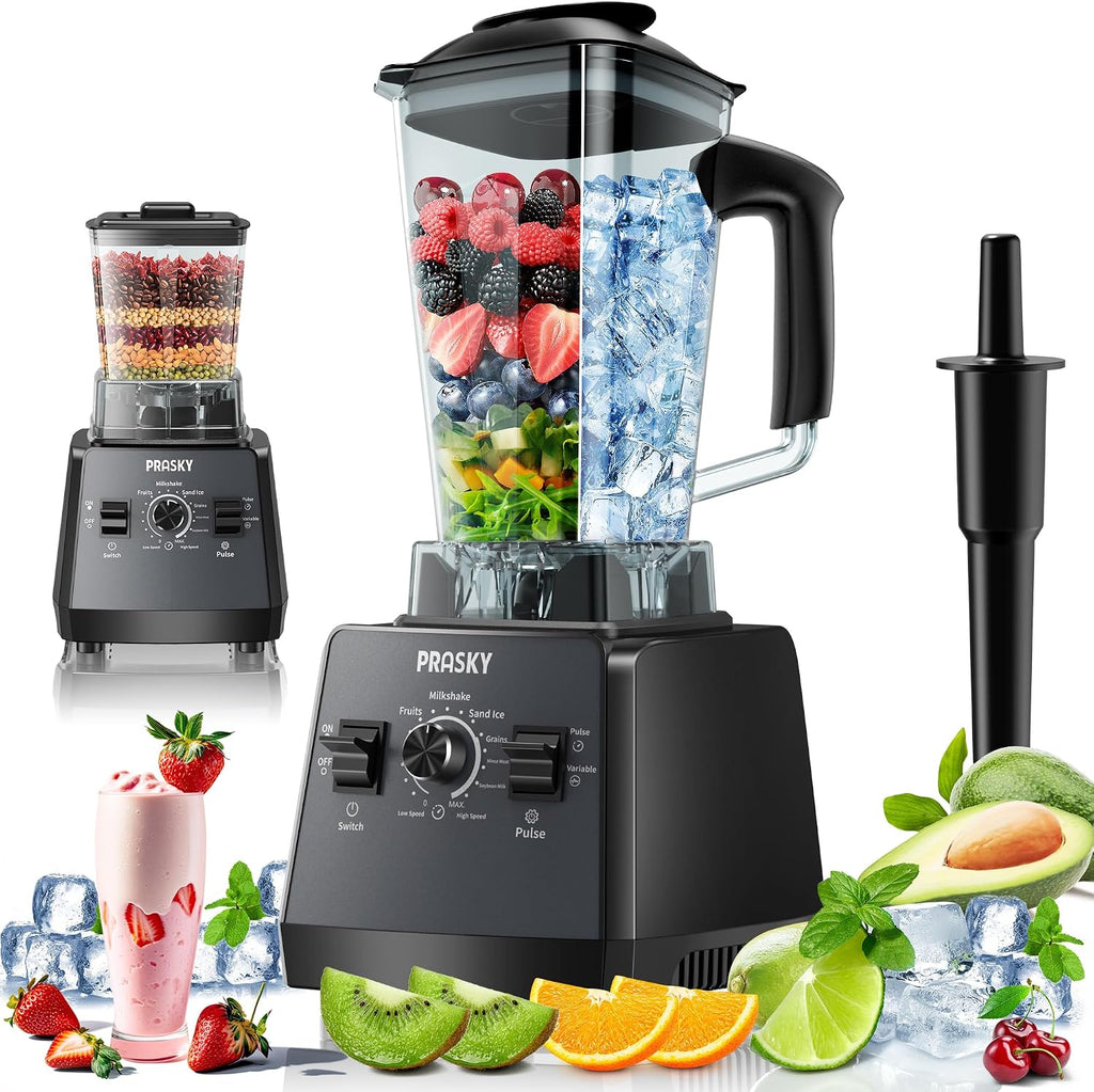 Smoothies Blender, Max.2400W/1000W PRASKY Professional Blender, 68oz