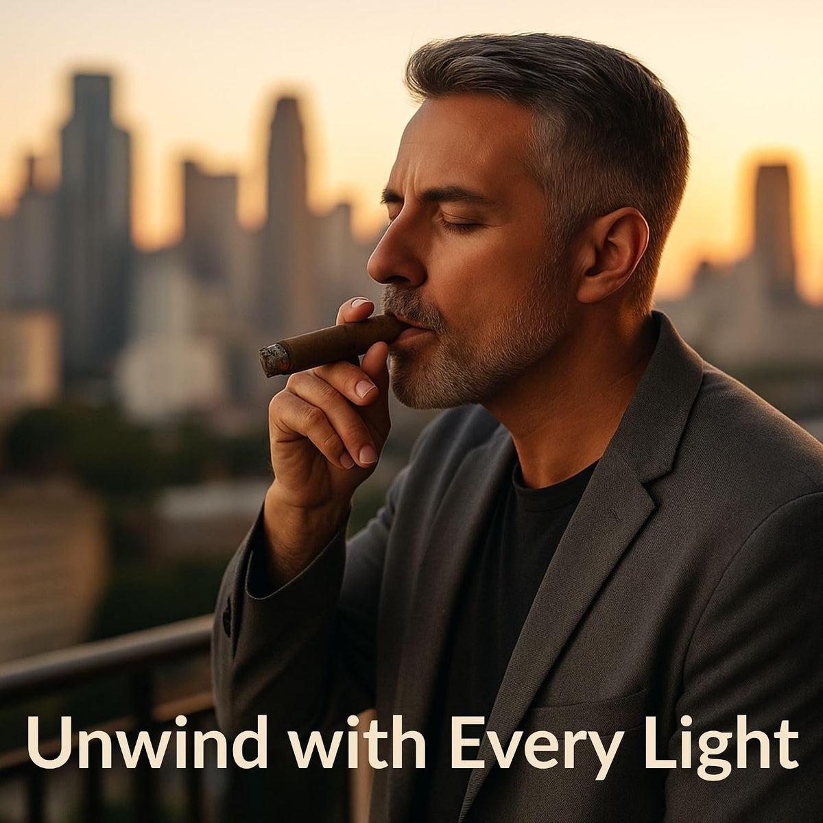 The Burner by ALEC Bradley – Table Cigar Lighter for Tobacco – Wind-Resistant, Butane-Powered, Easy to Use, Large Flame, Lights Up to 1,000 Cigars Before Refill