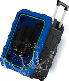 Gemini Portable Party Speaker with Wheels, LED & Mic, Blue (MPA-2400)
