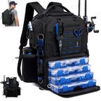 Fishing Backpack, Multi-pocket Tackle Backpack with 2 Rod Holders