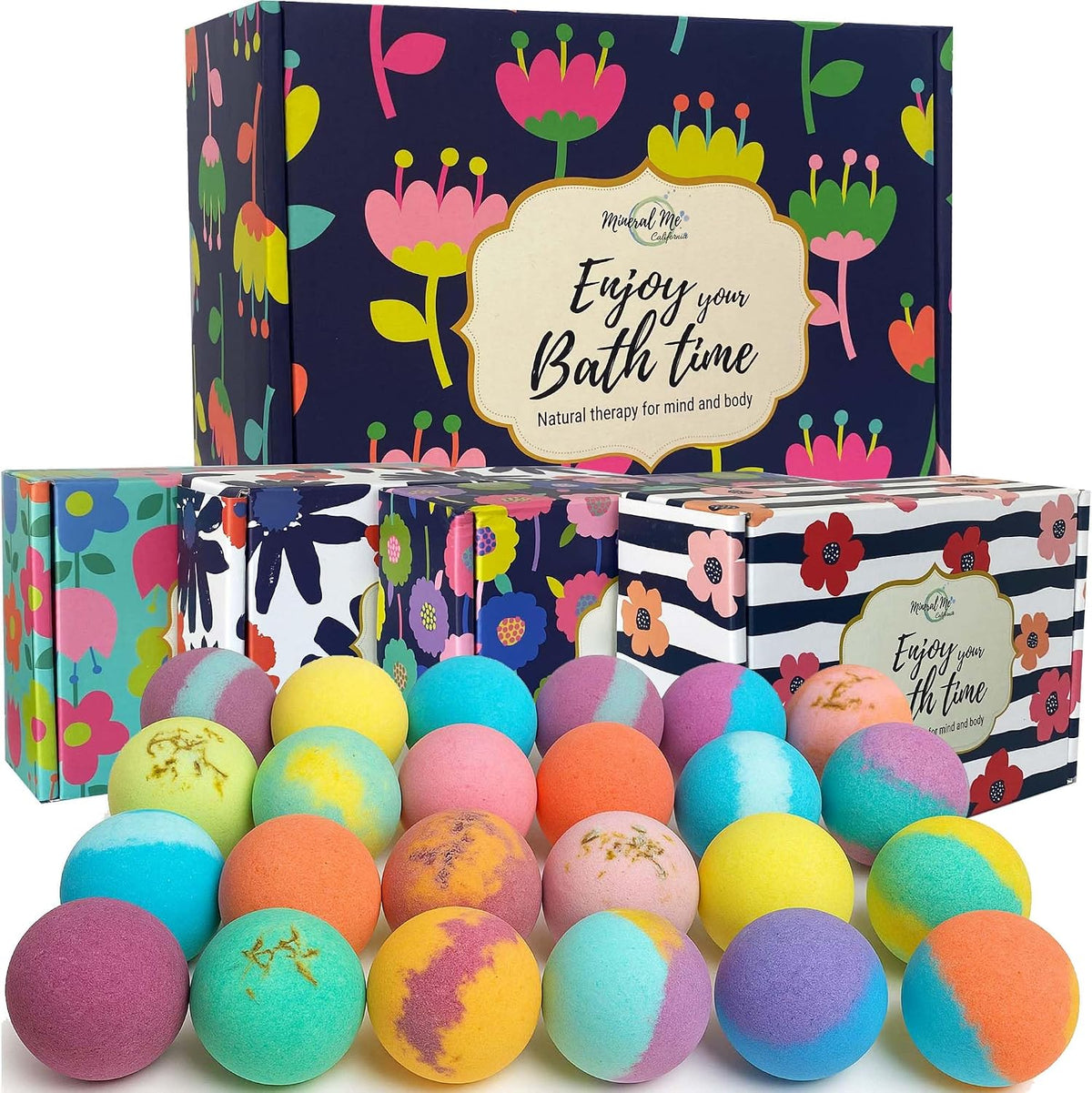 Bath Bombs for Women Gift Set, 24 Natural & Organic Bath Bombs for Girls