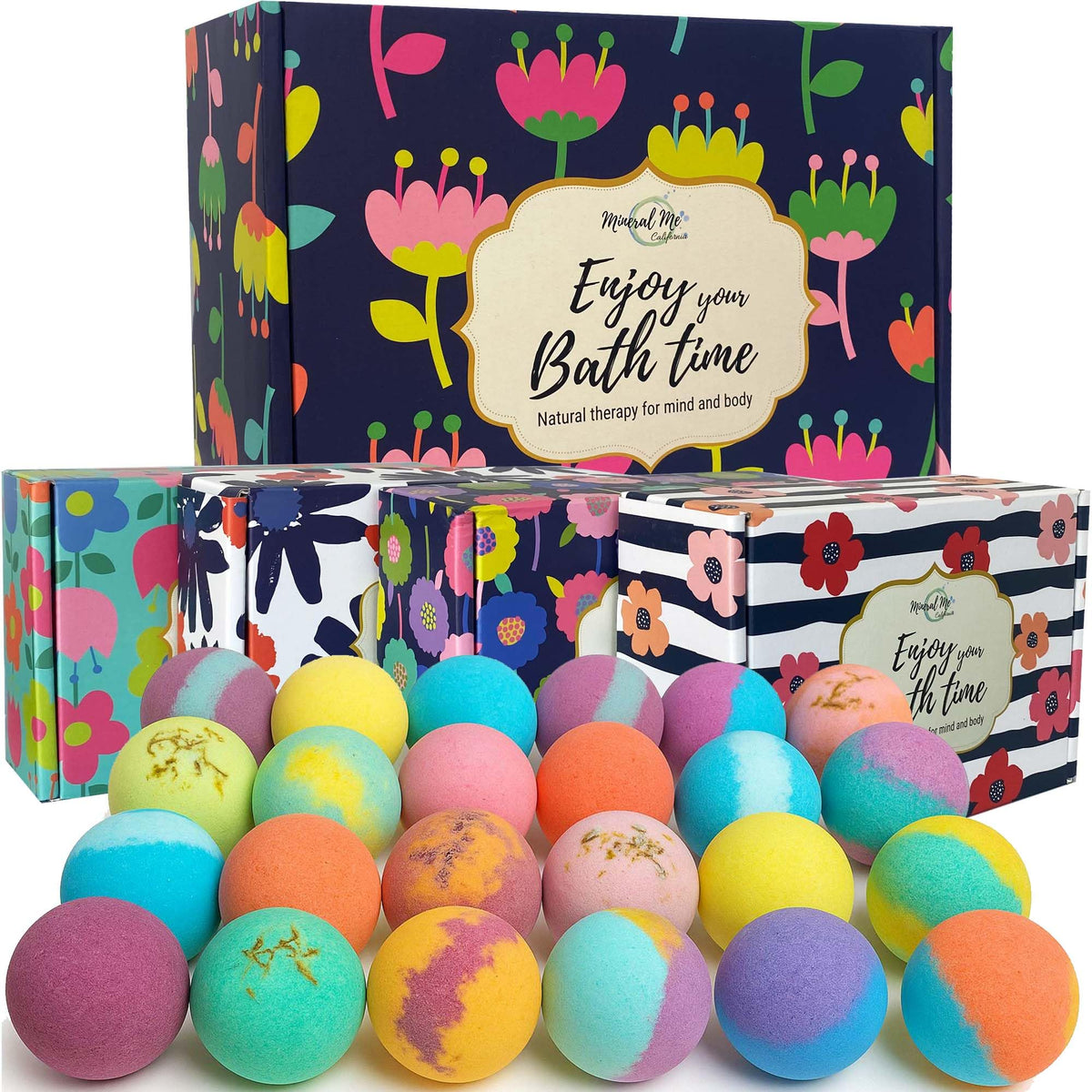 Bath Bombs for Women Gift Set, 24 Natural & Organic Bath Bombs for Girls