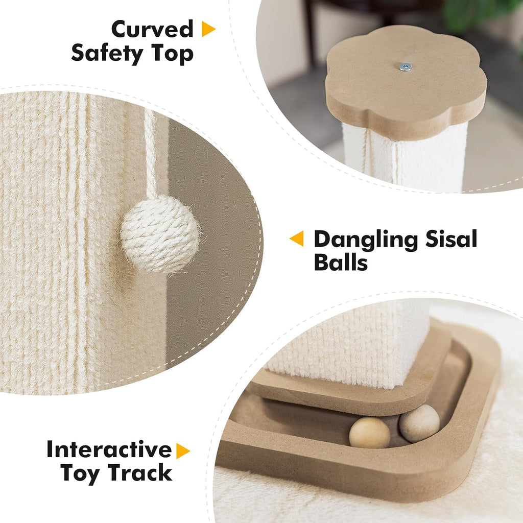 Woochpet 38"Tall Cat Scratching Post with Interactive Cat Toy For Large Cat