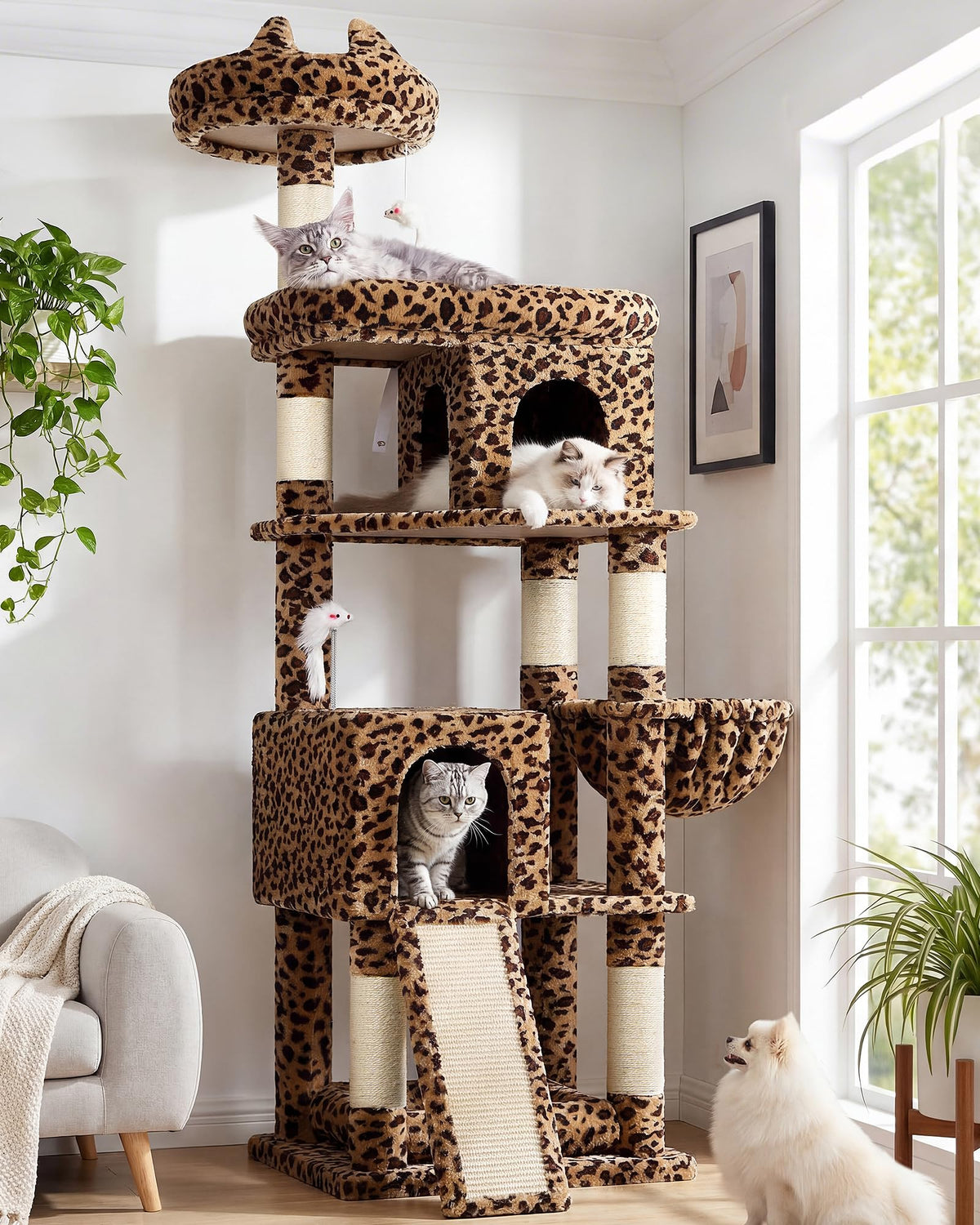 Globlazer S72 Heavy Duty Cat Trees for Large Cats 20 lbs+, Dark Gray