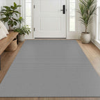 EARTHALL Woven Area Rugs 6x9 Ft Washable Living Room Rugs Non Slip Rubber Backed Dining Room Rug Braided Bedroom Rugs Indoor Floor Carpet for Living Room, Bedroom, Dining Room, Beige/Ivory