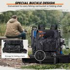 RAINSMORE Fishing Backpack 40L Tackle Backpack with Rod Holders & Cooler