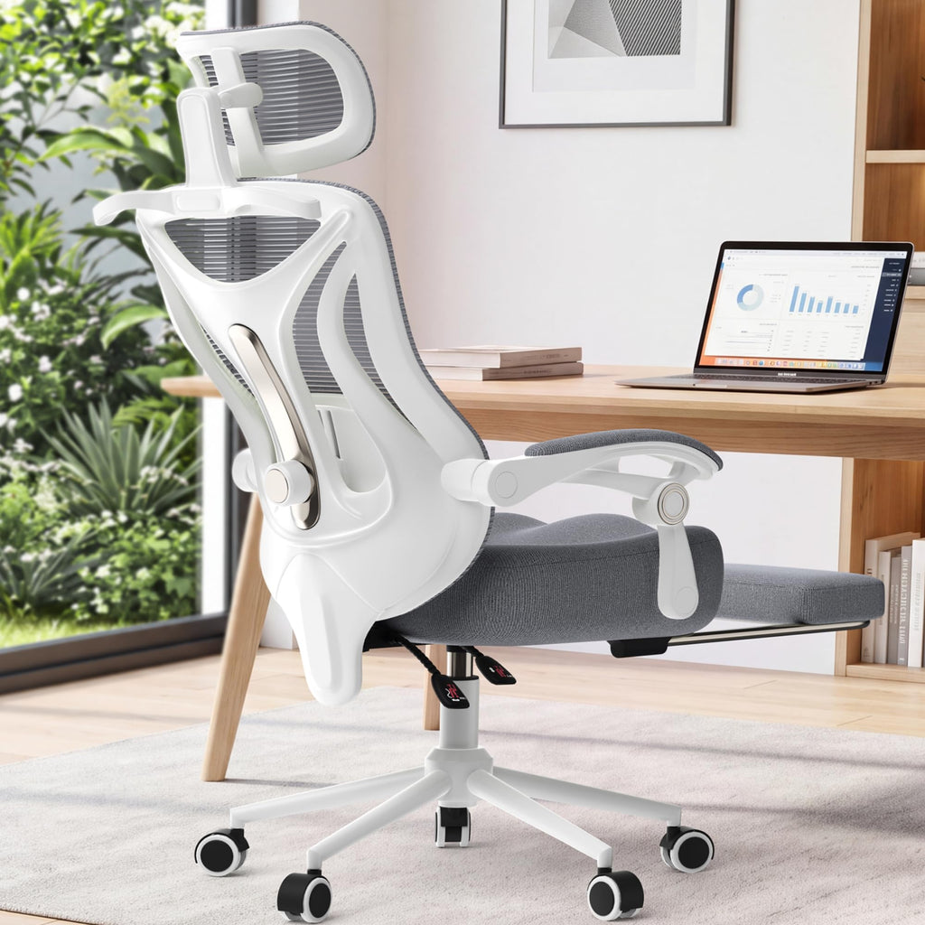 CYKOV Ergonomic Office Chair with Footrest, Reclining Mesh Back, 350 Lbs