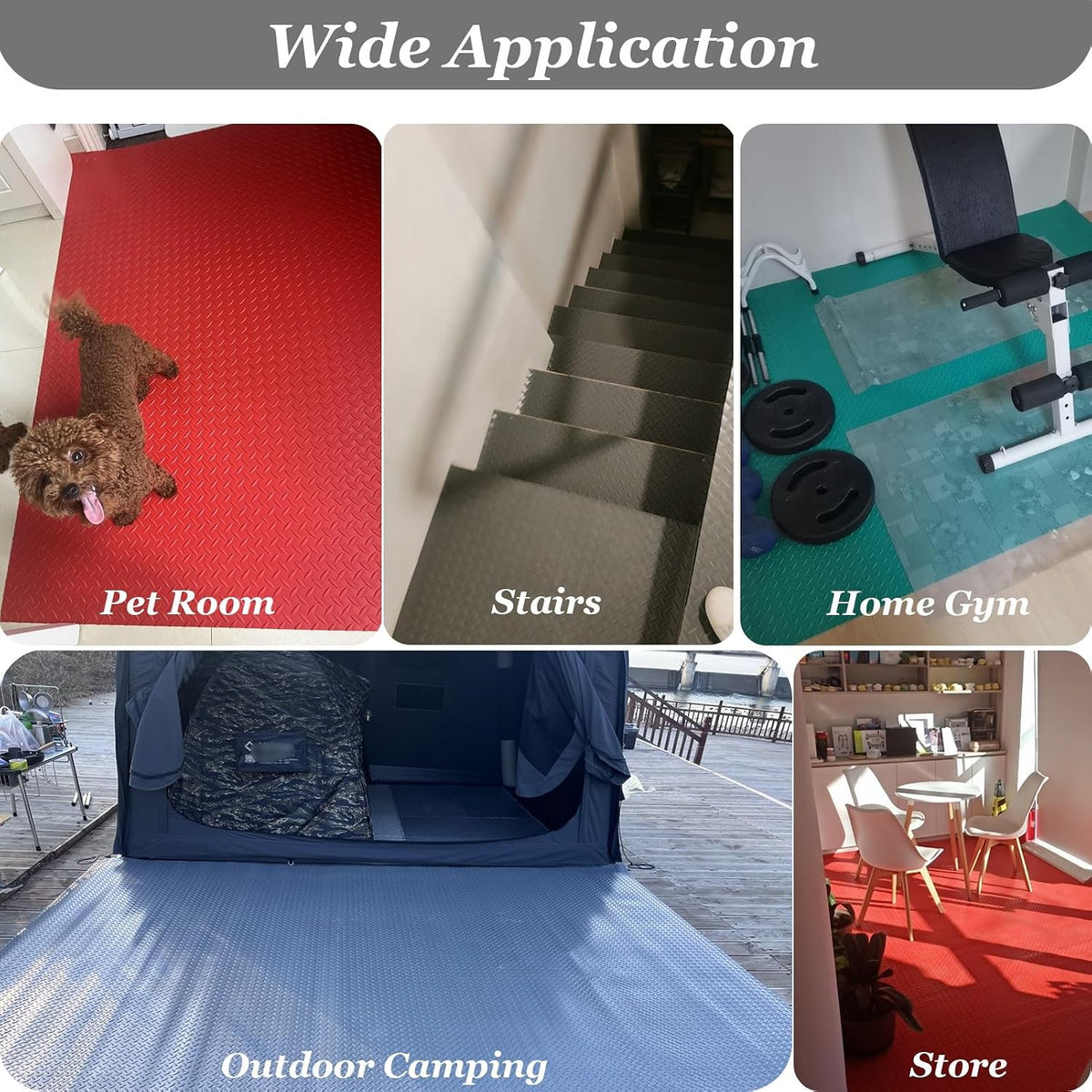 UrbanUp Garage Floor Mat Rubber Diamond Plate Garage Floor Mat, DIY Garage Flooring Roll Flexible, Gym/Camping/Ladder Mats(Gray,0.6x3m (1.7 x 9.8ft))