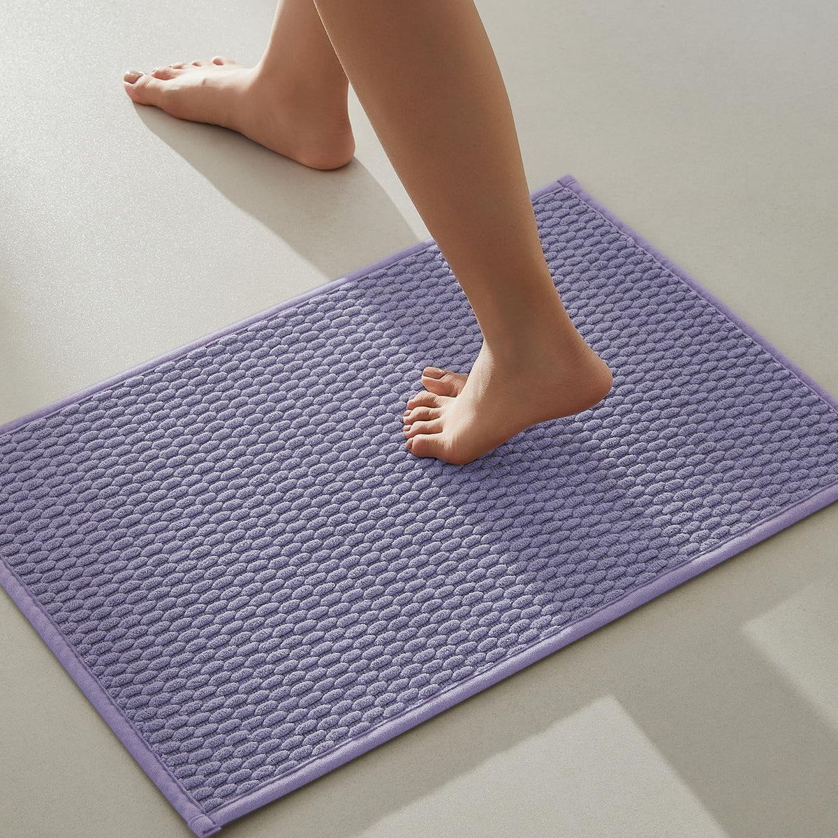 TYUU Bathroom Runner Rugs, Long Bath Mat Runner Washable Thin Quick Dry Low Pile Bathroom Runner Rugs Non Slip, Beige 24"x70"