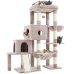 Hey-brother Cat Tree Tower with 3 Condos, Step Climbing Pathway MPJ081G