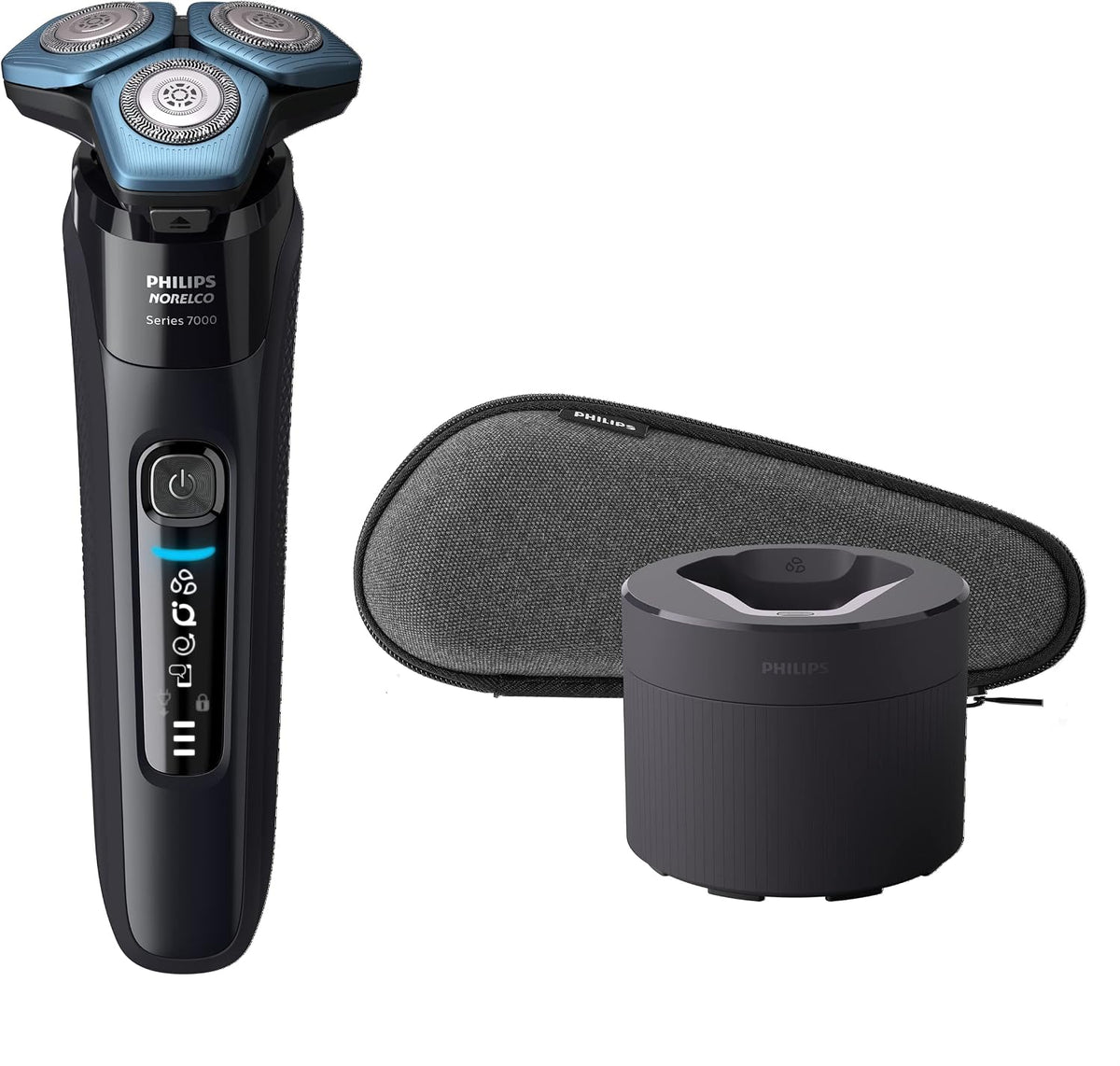 Philips Norelco Shaver 7500, Rechargeable Wet & Dry Electric Shaver with SenseIQ Technology, Quick Clean Pod, Travel Case and Pop-up Trimmer, S7783/84