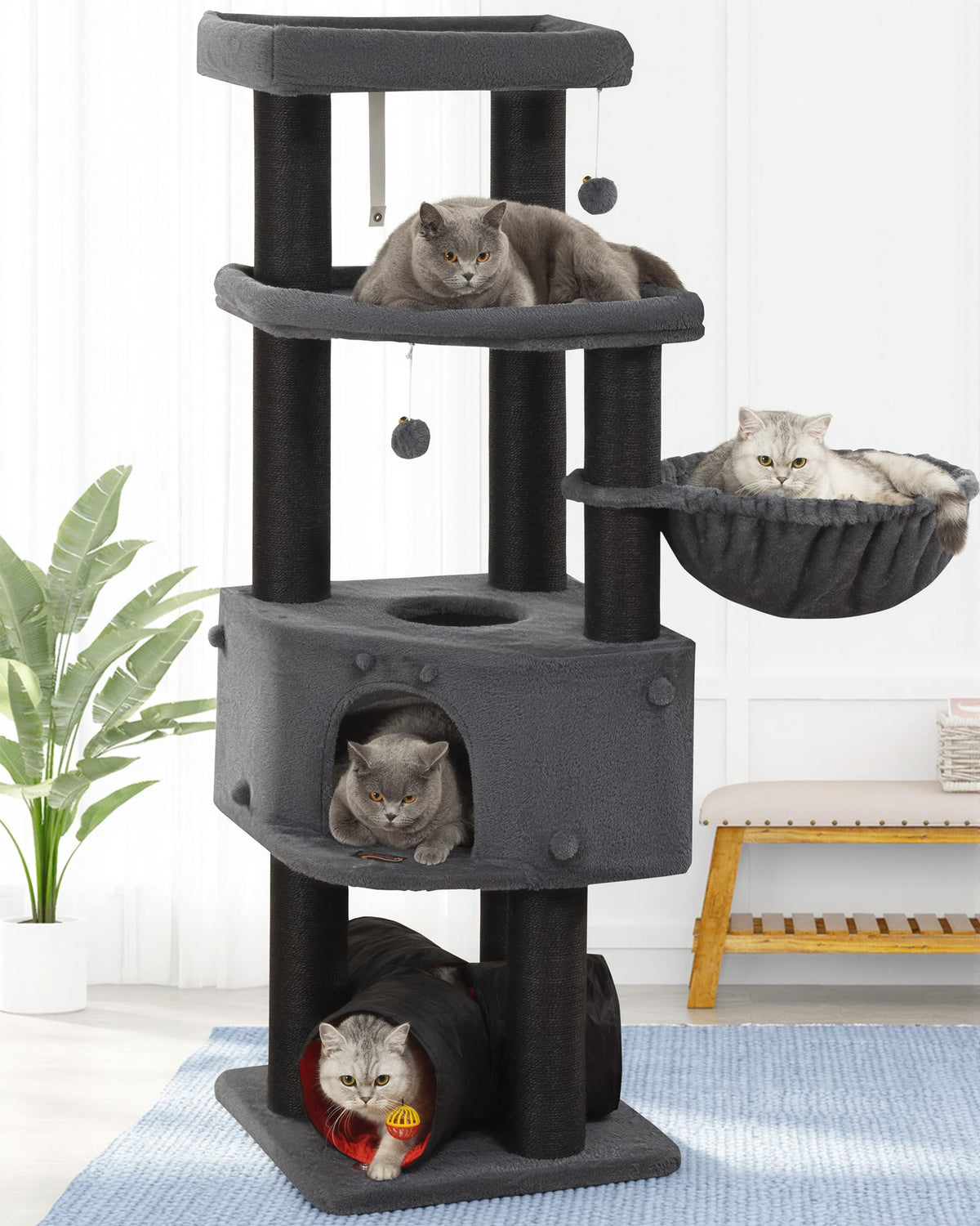 Cat Tree for Indoor Cats Large Adult, 84 in Extra Tall Heavy Duty Cat Tower