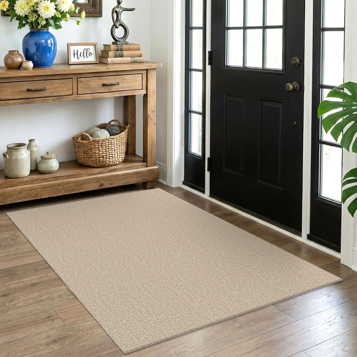 EARTHALL Washable Area Rug, Non Slip Living Room Rug, 5x7 Ft, Sand/Beige