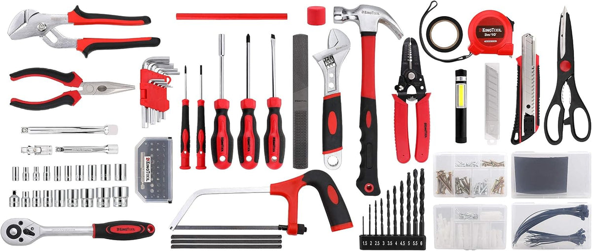 KingTool 325 Piece Home Repair Tool Kit, General Home/Auto Repair Tool Set, Toolbox Storage Case with Drawer, General Household Tool Kit - Perfect for Homeowner, Diyer, Handyman