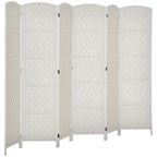 HOMCOM Room Divider 4-Panel, 6FT-Tall Folding Privacy Screen, Natural