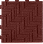 Playsafer Herringbone Rubber Interlocking Tiles | 16 X 16 | Easy Install for Indoor and Outdoor Use (Red, 20 Tiles)