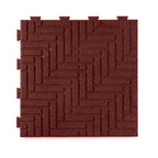 Playsafer Herringbone Rubber Interlocking Tiles | 16 X 16 | Easy Install for Indoor and Outdoor Use (Red, 20 Tiles)