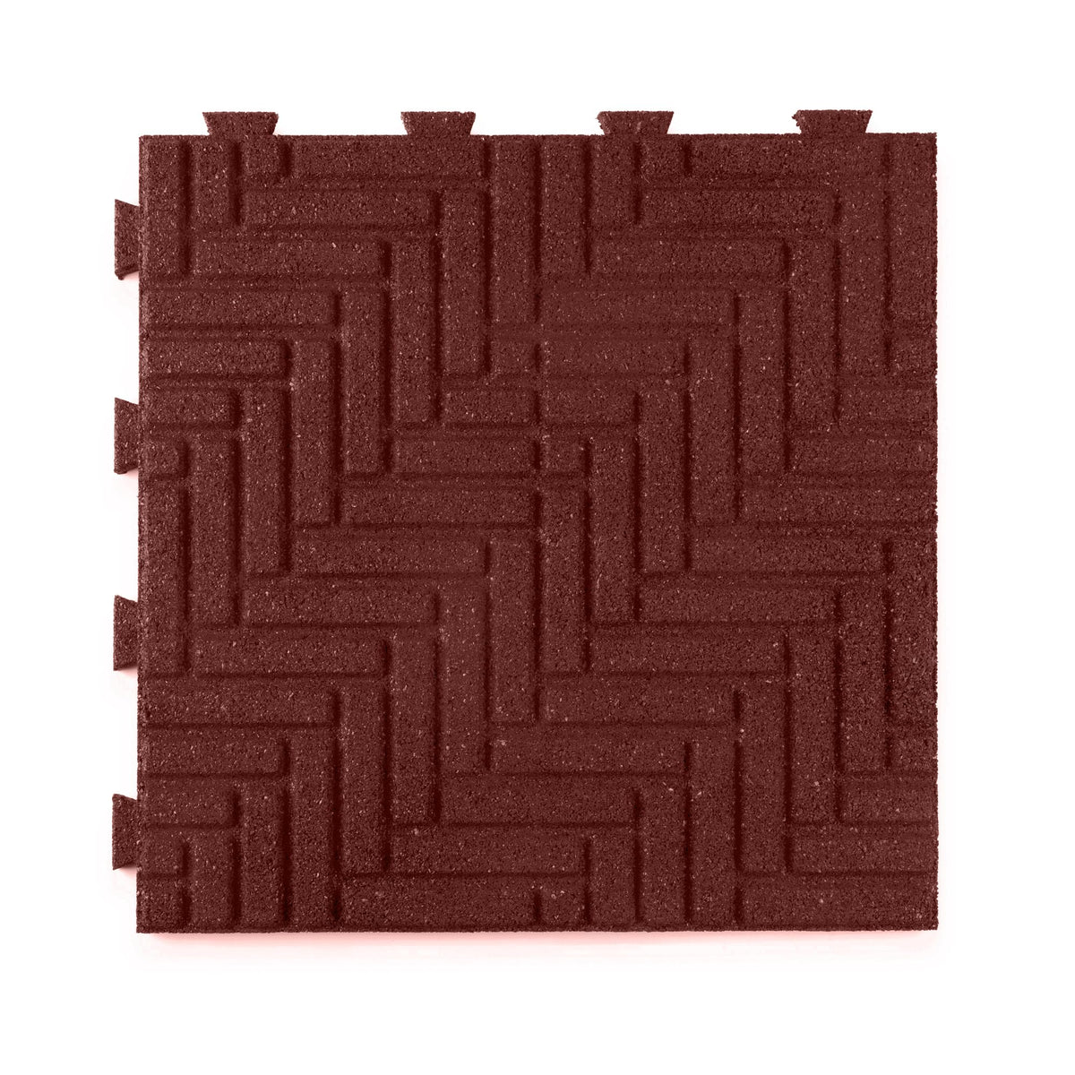 Playsafer Herringbone Rubber Interlocking Tiles | 16 X 16 | Easy Install for Indoor and Outdoor Use (Black, 20 Tiles)