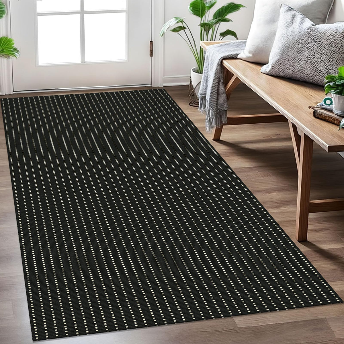EARTHALL Washable Area Rug, Non Slip Living Room Rug, 5x7 Ft, Sand/Beige