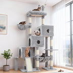Hey-brother Cat Tree Tower with 3 Condos, Step Climbing Pathway MPJ081G