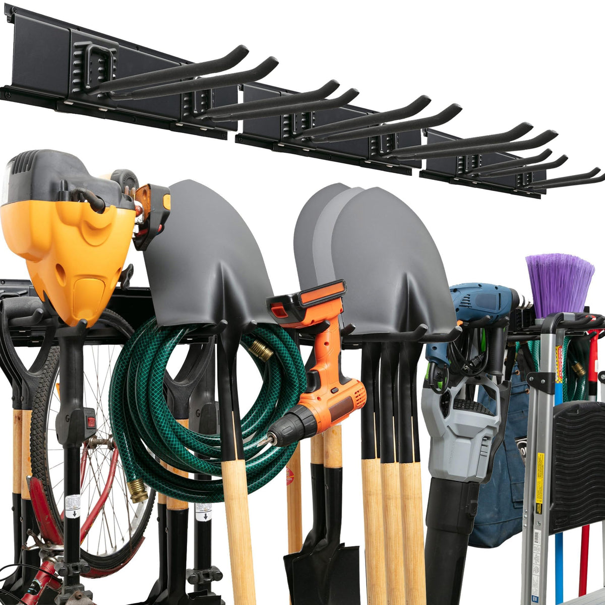 TIDYME Garage Tool Organizer Wall Mount, 96", 6 Racks 12 Hooks, 600 lbs