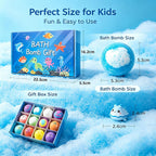 2026 New Ocean Toy Bath Salt Ball Sleeve Box Bath Bombs,Upgrade Kids Bath Bombs Gift Set, Handmade Nature Bubble Bath Fizzes Bomb，Birthday Gifts for Kid (Style B)