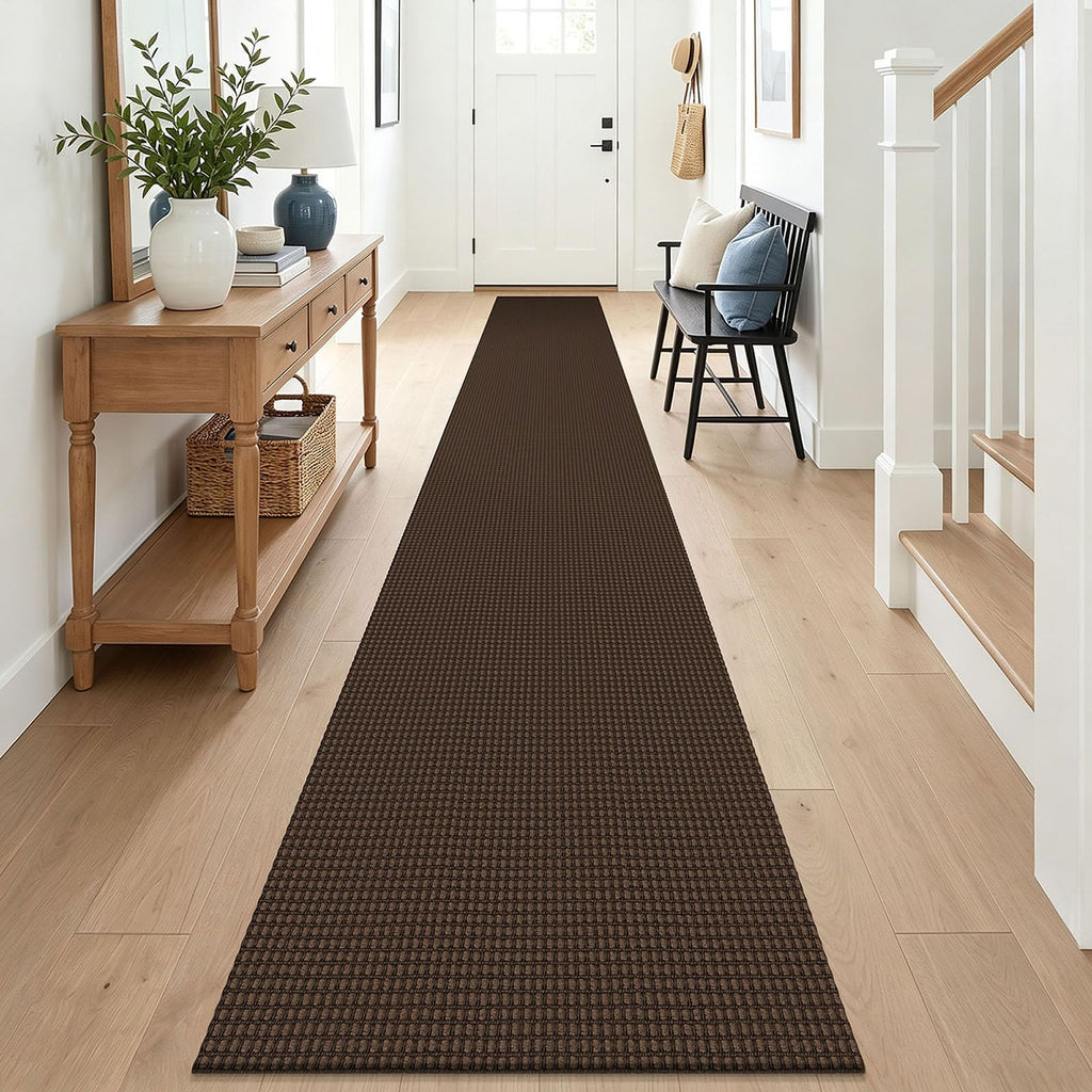 EARTHALL Woven Area Rugs 6x9 Ft Washable Living Room Rugs Non Slip Rubber Backed Dining Room Rug Braided Bedroom Rugs Indoor Floor Carpet for Living Room, Bedroom, Dining Room, Beige/Ivory