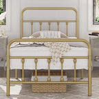 Yaheetech Queen Metal Platform Bed Frame, Victorian Headboard & Footboard