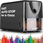 AFMAT Electric Pencil Sharpener for 6-8mm Pencils and Electric Pencil Sharpener 6-11mm Pencils, 2 Pack