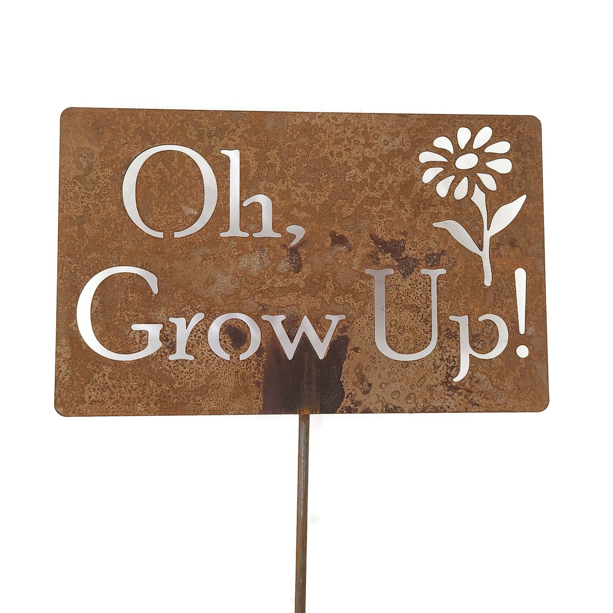 Funny Garden Stake 20 to 33 Inches Tall (No Pesticides Please, XL 33" Tall)