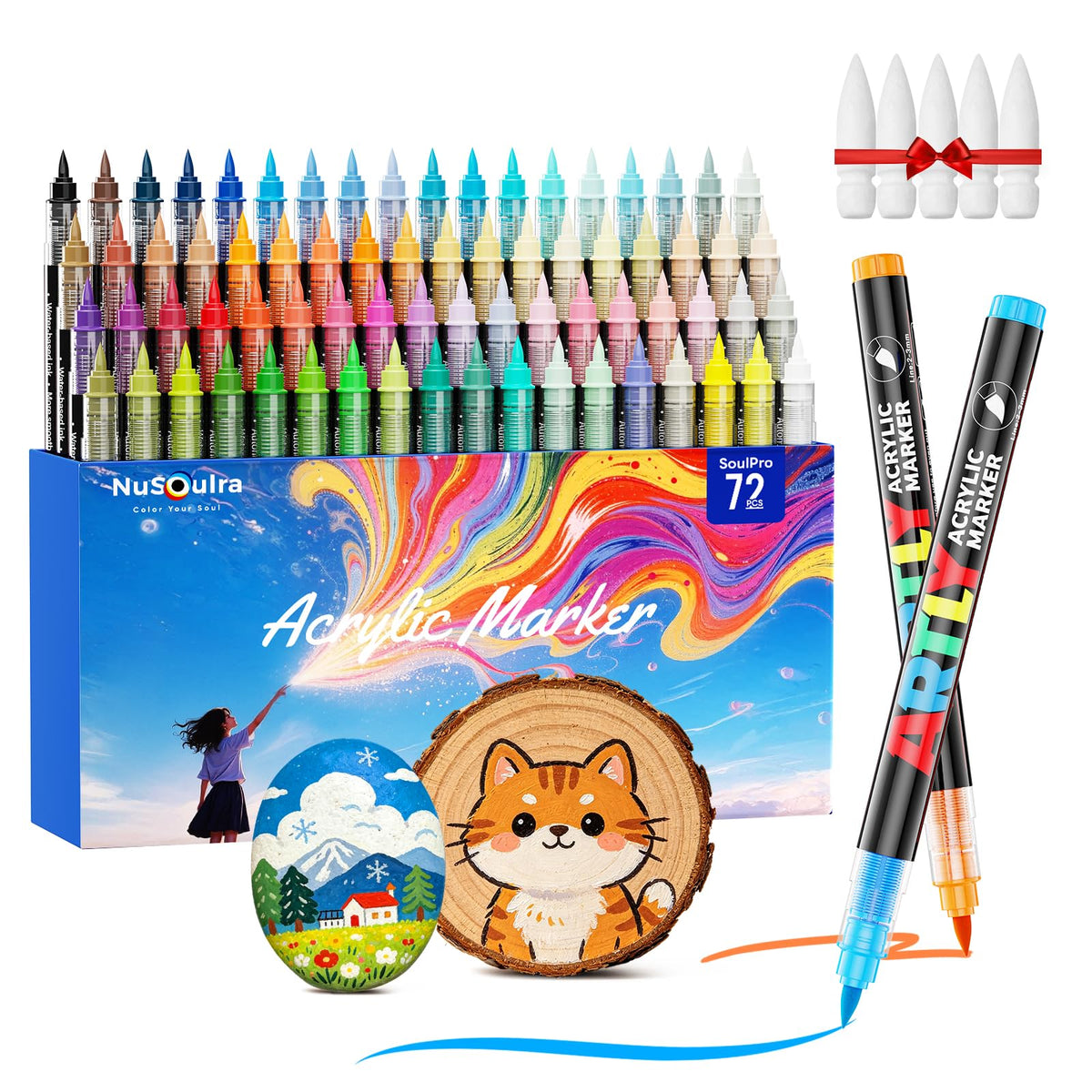 240 Colors Acrylic Paint Markers Brush Tip, Automatic Ink Control