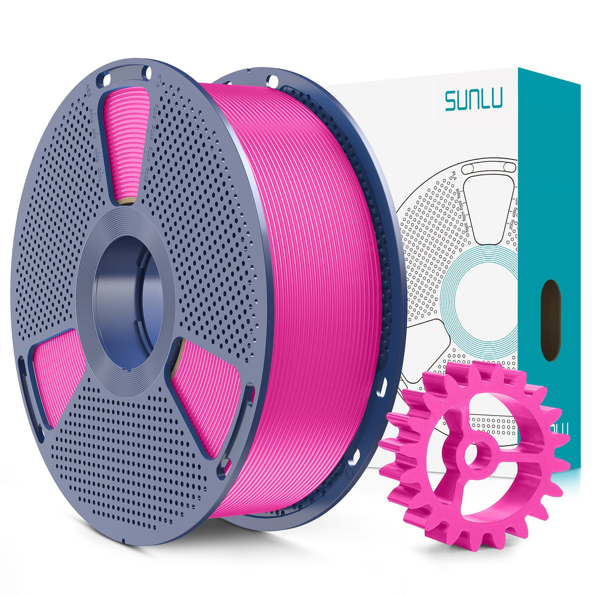 SUNLU PLA+2.0 3D Printer Filament, Multicolor, 10-Pack (10KG)