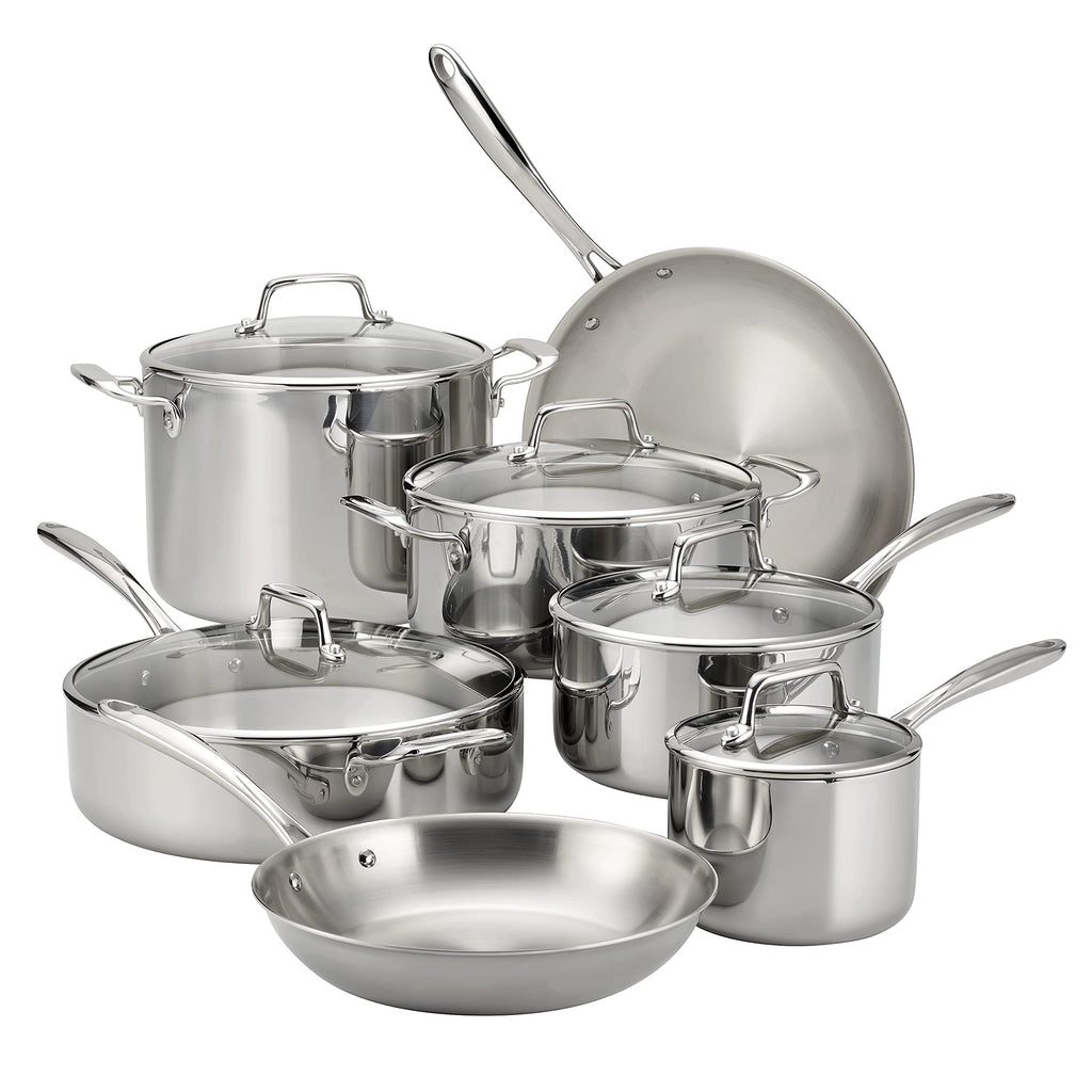 Tramontina Boston Tri-Ply Clad Stainless Steel 8-Pc Pots and Pans Set