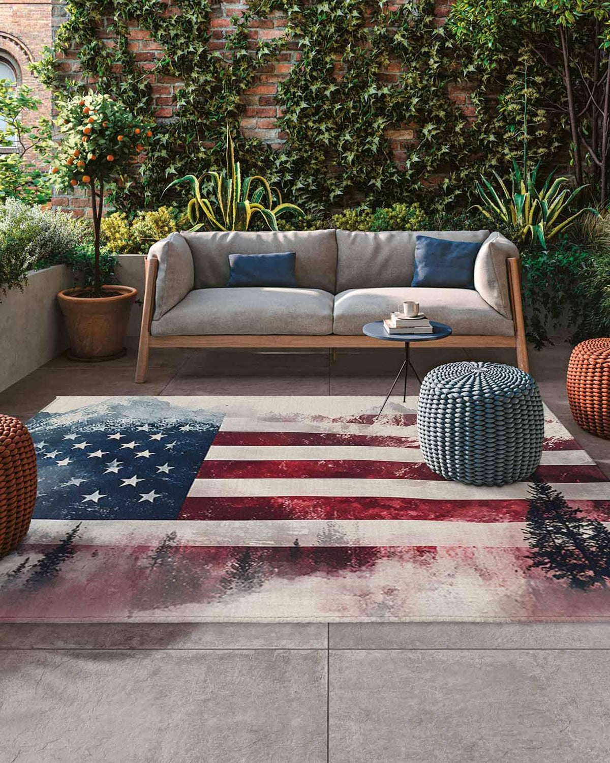 Summer Daisy Butterfly Outdoor Rug 5x8ft, Waterproof Indoor Outdoor Rug for Patio, Farmhouse Flowers Wooden Camping Carpet Mat Outside Area Rug for RV Picnic Beach Balcony Deck Backyard