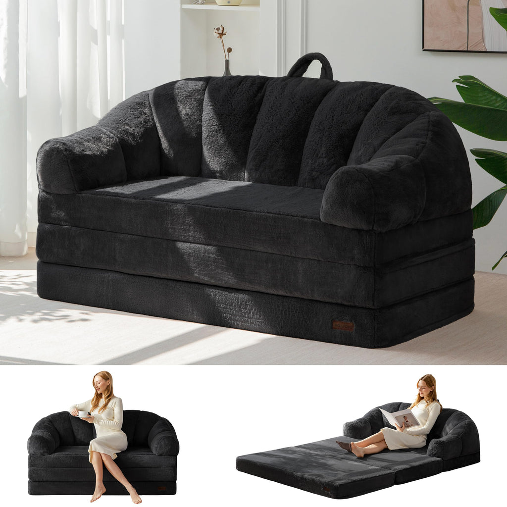 MAXYOYO Folding Sofa Bed, 2 in 1 Convertible Sofa to Lounger