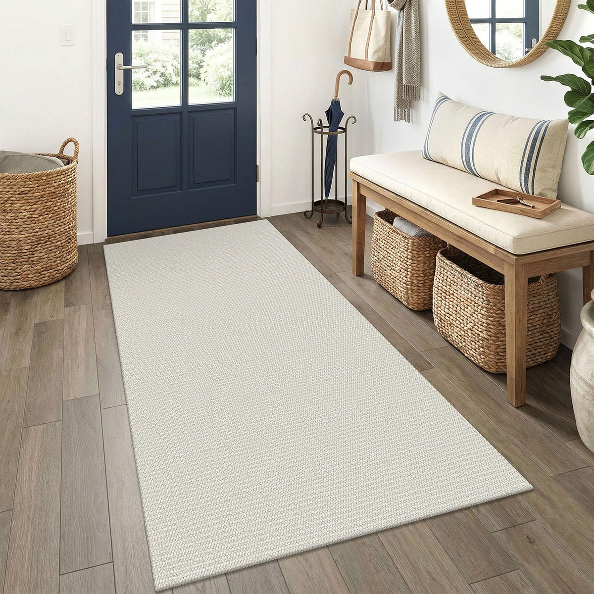 EARTHALL Washable Area Rug, Non Slip Living Room Rug, 5x7 Ft, Sand/Beige