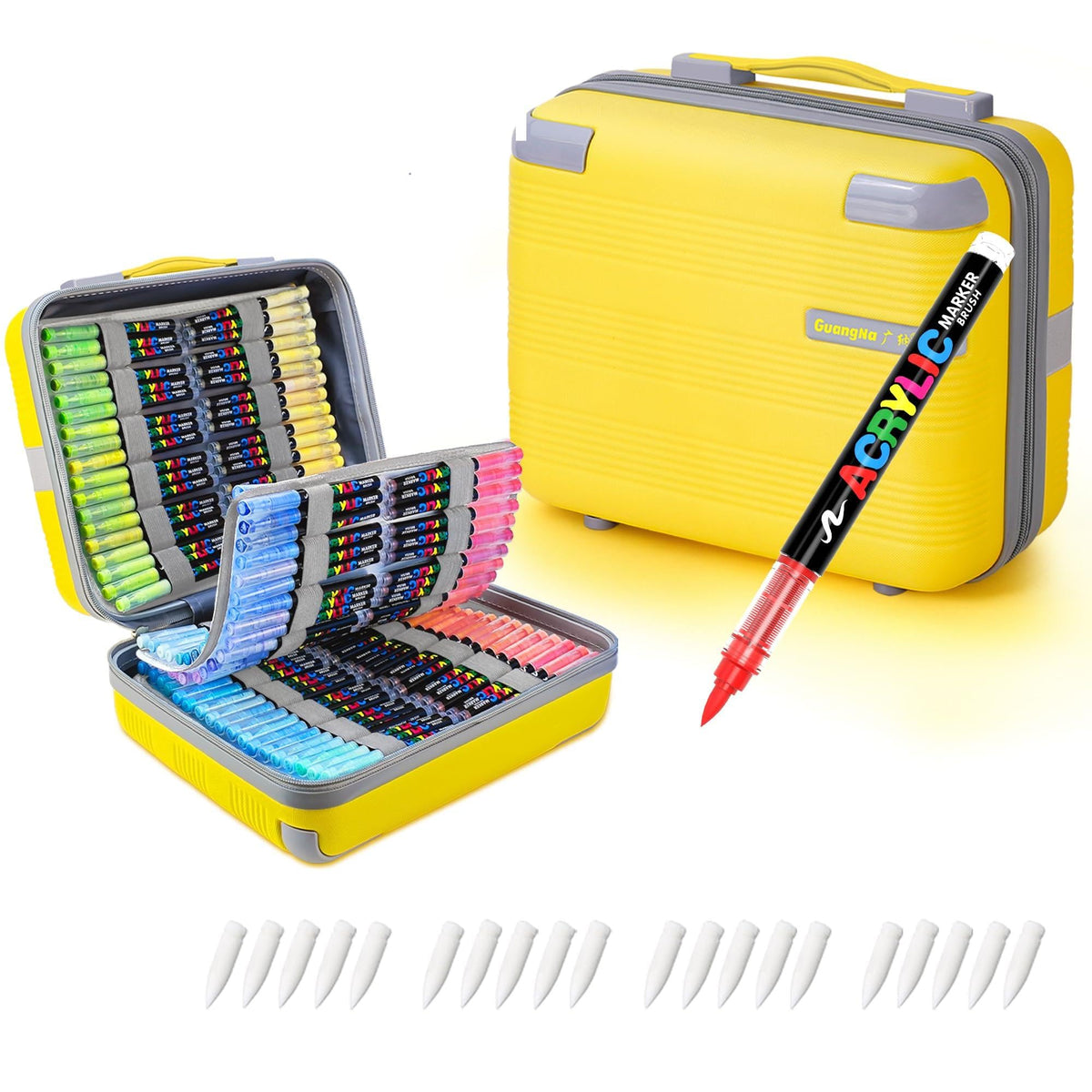 Guangna 240 acrylic paint markers for stones, fabric, wood, and more