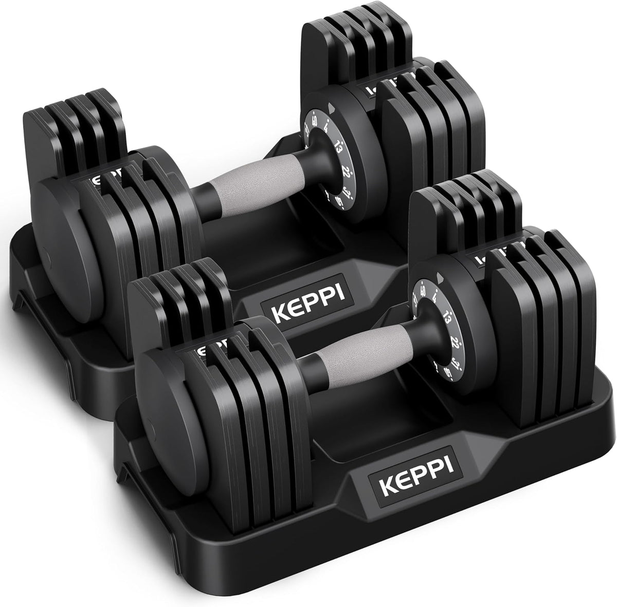 Keppi Adjustable Dumbbells Set of 2, Quick Adjust Weights for Home